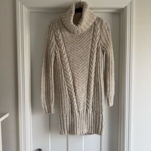 H&M Cream Cable Knit Turtleneck Sweater